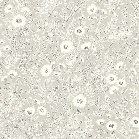 MANHATTAN COMFORT Greeley Agathon Taupe Floral 33 ft L X 205 in W Wallpaper BR4072-70049